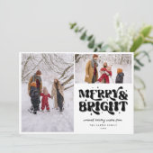 Cartes Pour Fêtes Annuelles Photo Merry & Bright Retro 2 (Debout devant)