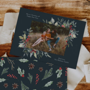 Cartes Pour Fêtes Annuelles Photo Merry Christmas Botanical Card