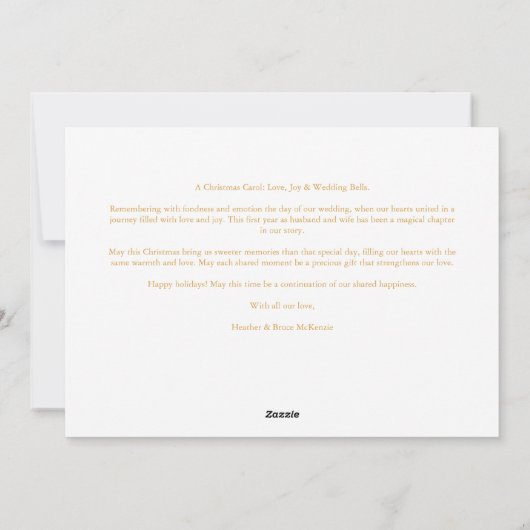 Cartes Pour Fêtes Annuelles Photo Minimal Snowflakes Newlyweds First Christmas (Dos)