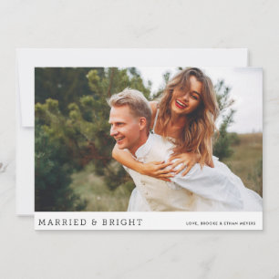 Cartes Pour Fêtes Annuelles Photo minimale mariée et brillante