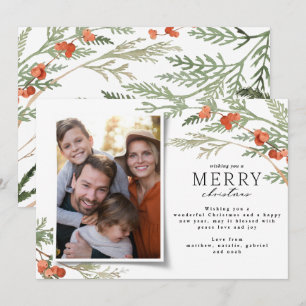 Cartes Pour Fêtes Annuelles Photo minimale moderne Noël élégant eucalyptus