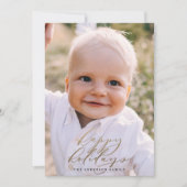 Cartes Pour Fêtes Annuelles Photo minimale moderne Noël élégant script (Devant)