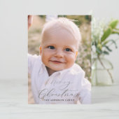 Cartes Pour Fêtes Annuelles Photo minimale moderne Noël élégant script (Debout devant)