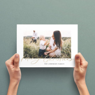 Cartes Pour Fêtes Annuelles Photo minimale moderne Noël élégant script