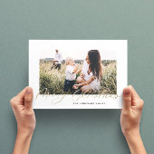 Cartes Pour Fêtes Annuelles Photo minimale moderne Noël élégant script