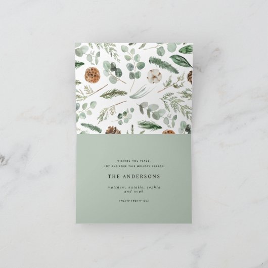 Cartes Pour Fêtes Annuelles Photo minimale moderne Noël élégant script Holi (Intérieur)