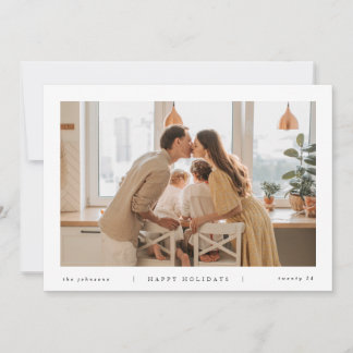 Cartes Pour Fêtes Annuelles Photo minimaliste blanche moderne en noir