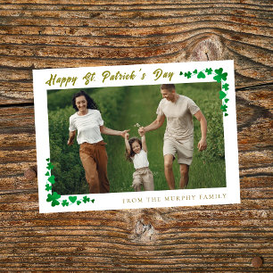 Cartes Pour Fêtes Annuelles Photo minimaliste de la fête du shamrock st. Patri
