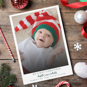 Cartes Pour Fêtes Annuelles Photo minimaliste de naissance de bébé de Noël