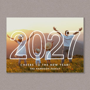 Cartes Pour Fêtes Annuelles Photo minimaliste du Nouvel An 2027
