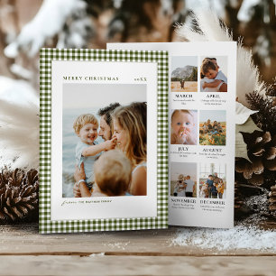 Cartes Pour Fêtes Annuelles Photo minimaliste En vichy l'année de Noël