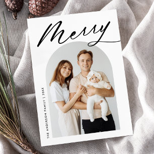 Cartes Pour Fêtes Annuelles Photo minimaliste Joyer noir Script Arche