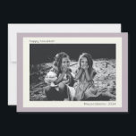 Cartes Pour Fêtes Annuelles Photo minimaliste moderne de Lilac Hanoukka<br><div class="desc">Carte de vacances photo minimaliste moderne Lilac Hanoukka</div>