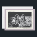 Cartes Pour Fêtes Annuelles Photo minimaliste moderne de Lilac Hanoukka<br><div class="desc">Carte de vacances photo minimaliste moderne Lilac Hanoukka</div>