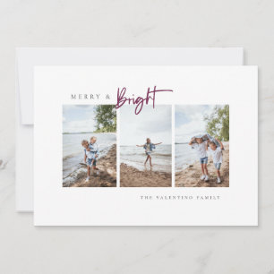 Cartes Pour Fêtes Annuelles Photo minimaliste moderne Joyeuse et violette bril