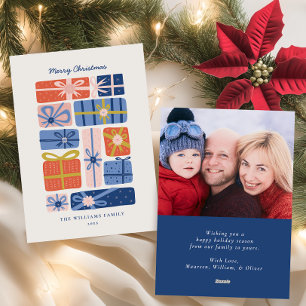 Cartes Pour Fêtes Annuelles Photo minimaliste scandinave avec cadeaux colorés