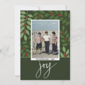 Cartes Pour Fêtes Annuelles Photo modern berries joy branches Christmas (Devant)