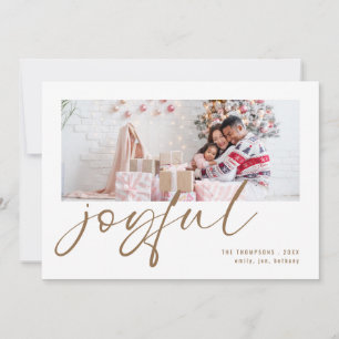 Cartes Pour Fêtes Annuelles Photo moderne 2026 Calendrier Gold Joyful Christma