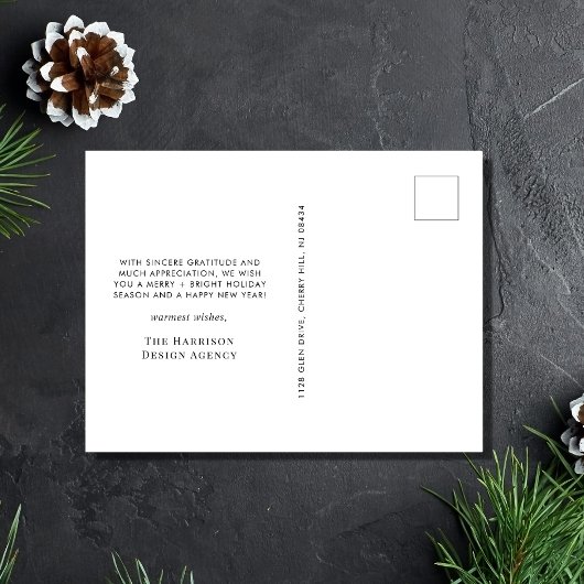 Cartes Pour Fêtes Annuelles Photo moderne Bleu Entreprise Noël