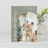 Cartes Pour Fêtes Annuelles Photo moderne Boho Joyeux Arche de Noël (Debout devant)