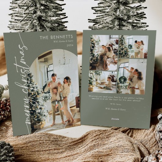 Cartes Pour Fêtes Annuelles Photo moderne Boho Joyeux Arche de Noël
