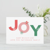 Cartes Pour Fêtes Annuelles Photo moderne Christmas Bold Script JOY (Debout devant)
