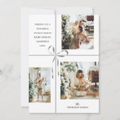 Cartes Pour Fêtes Annuelles Photo moderne Collage Silver Box Ruban Noël (Devant)