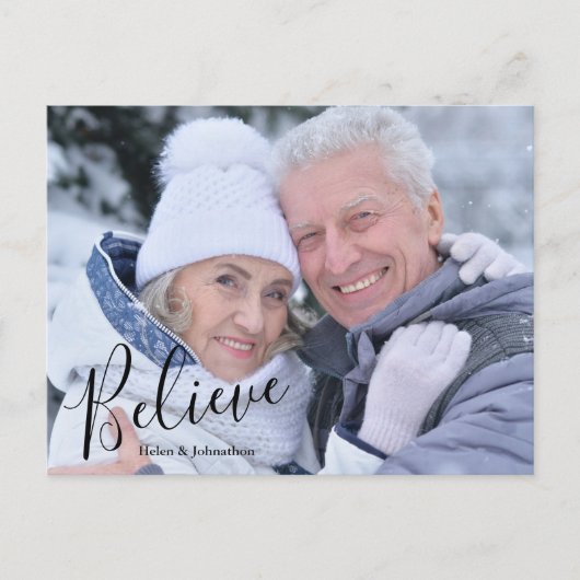 Cartes Pour Fêtes Annuelles Photo moderne Croire Noël (Devant)