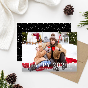 Cartes Pour Fêtes Annuelles Photo Moderne de Bonne Année 2026 avec Confettis N