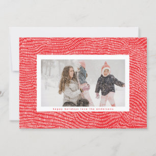 Cartes Pour Fêtes Annuelles Photo moderne de cadre de Noël de Doodle blanc et