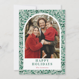 Cartes Pour Fêtes Annuelles Photo moderne de l'arc Motif Mistletoe