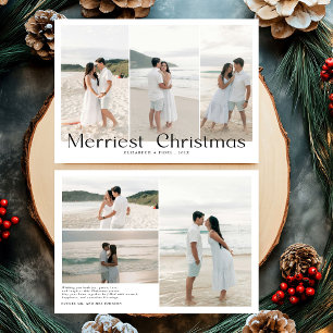 Cartes Pour Fêtes Annuelles Photo moderne des couples de Noël les plus heureux