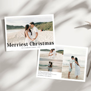 Cartes Pour Fêtes Annuelles Photo moderne des couples de Noël les plus heureux