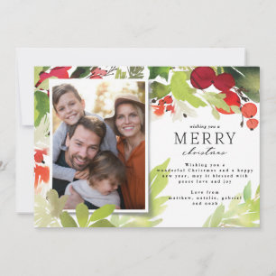 Cartes Pour Fêtes Annuelles Photo moderne élégant rouge et vert Noël