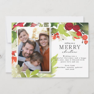 Cartes Pour Fêtes Annuelles Photo moderne élégant rouge et vert Noël