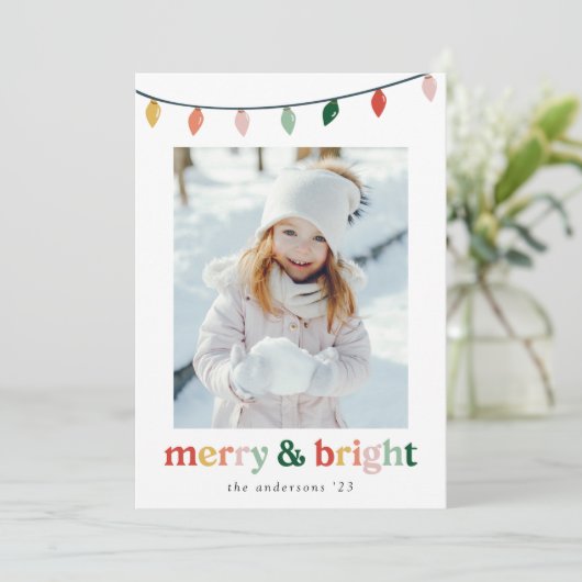 Cartes Pour Fêtes Annuelles Photo moderne joyeuse et brillante (Debout devant)