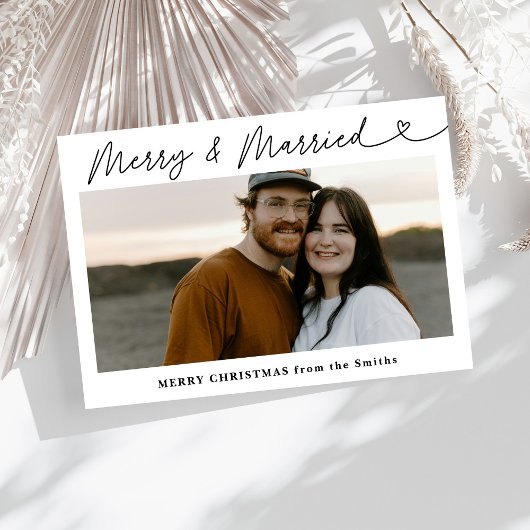 Cartes Pour Fêtes Annuelles Photo moderne Joyeux & marié Noël marié