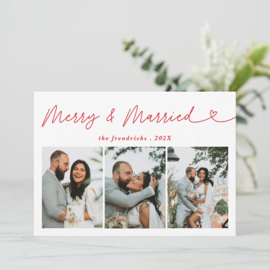 Cartes Pour Fêtes Annuelles Photo moderne Joyeux & marié Noël marié (Debout devant)