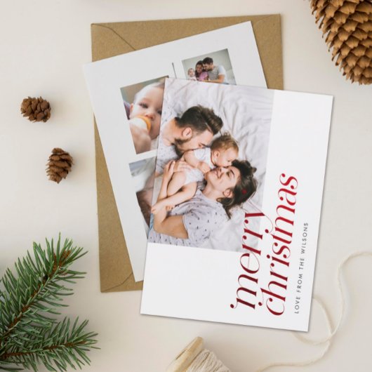 Cartes Pour Fêtes Annuelles Photo moderne Joyeux Noël Stylo Rouge