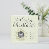 Cartes Pour Fêtes Annuelles Photo moderne Joyeux Noël Vert verdure (Debout devant)