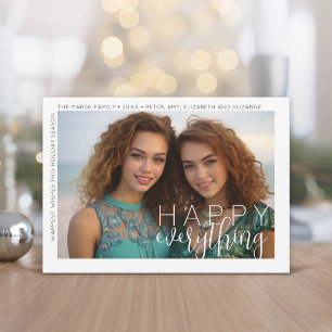 Cartes Pour Fêtes Annuelles Photo Moderne Joyeux Tout Minimal Bord Blanc