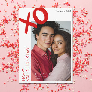Cartes Pour Fêtes Annuelles Photo moderne Joyeux Valentines Jour XO Anniversai