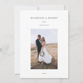 Cartes Pour Fêtes Annuelles Photo moderne mariée et joyeuse (Devant)