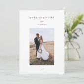 Cartes Pour Fêtes Annuelles Photo moderne mariée et joyeuse (Debout devant)