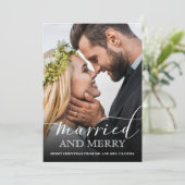 Cartes Pour Fêtes Annuelles Photo moderne mariée et joyeuse (Debout devant)