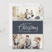 Cartes Pour Fêtes Annuelles Photo moderne Midnight Blue Collage Noël (Devant)