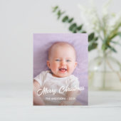 Cartes Pour Fêtes Annuelles Photo moderne Noël Élégant Script Personnalisé (Debout devant)