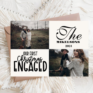 Cartes Pour Fêtes Annuelles Photo moderne Premier Noël engagé