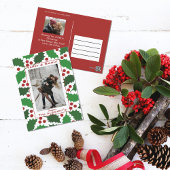 Cartes Pour Fêtes Annuelles Photo moderne Red & Green Jolly Holly 2