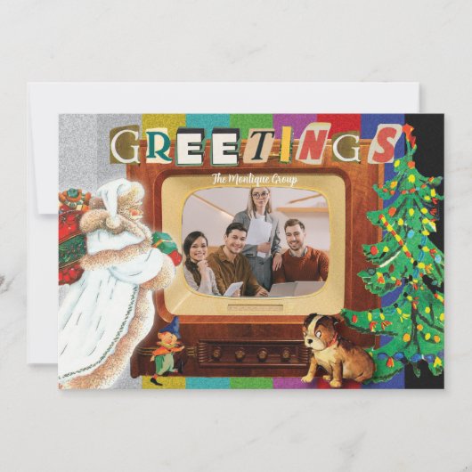 Cartes Pour Fêtes Annuelles Photo moderne Retro Noël (Devant)